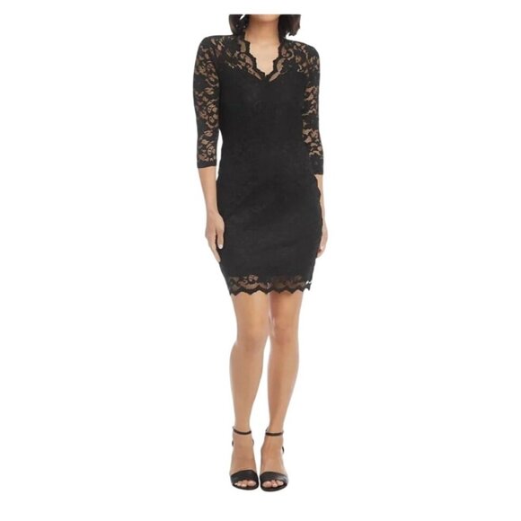 Karen Kane Dresses & Skirts - Karen Kane NWT Black Lace Scalloped Sheath Dress